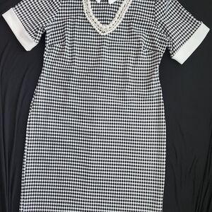 Shelby & Palmer Black and White Checkered Midi Dress